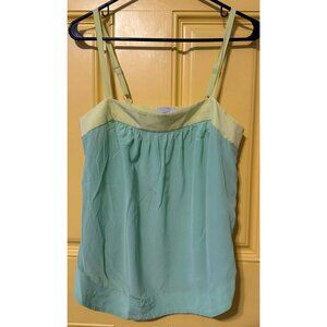 HD In Paris Silk Cami Blouse Sleeveless Top Size 8 Green Tones Career Summer